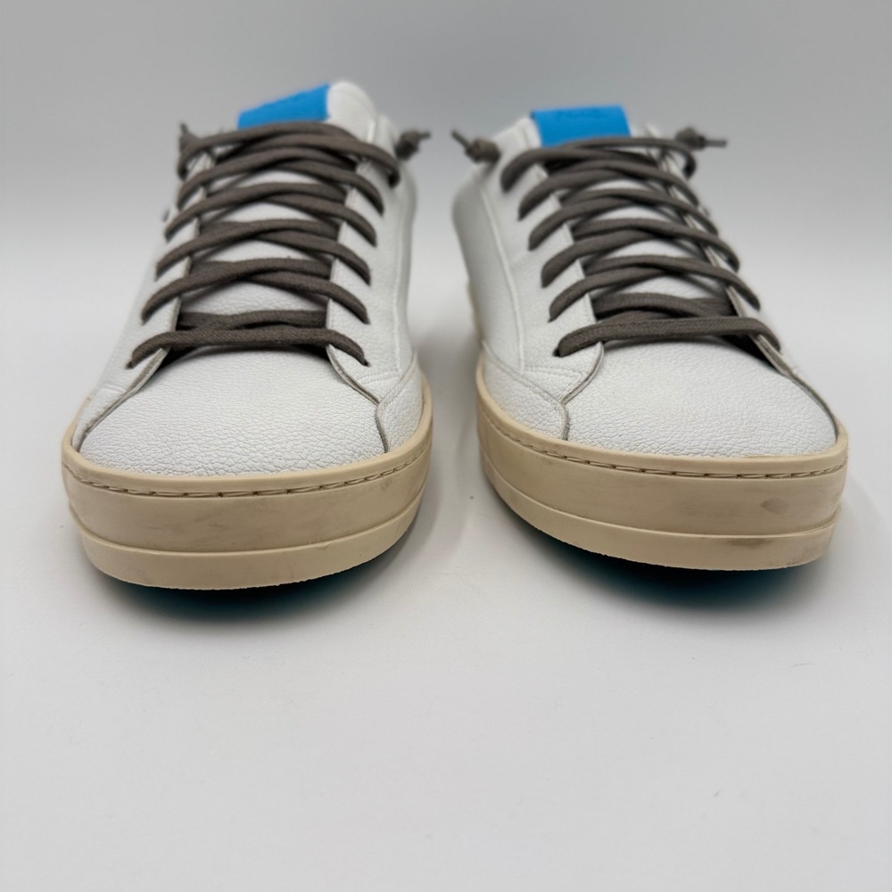 P448 John Project Sustainability Sneakers EU 45 US 11.5 White Blue Leather Italy - Picture 3 of 16